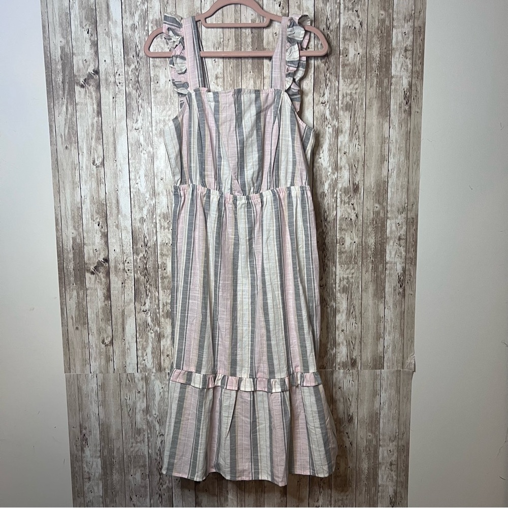 Striped Pink‎ and Gray Dress